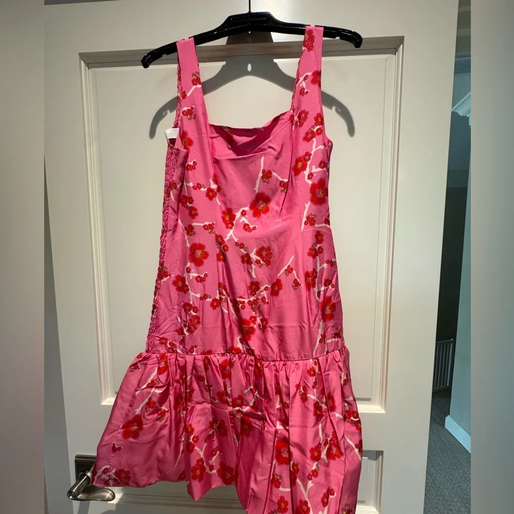 NWT Cynthia Rowley Cherry Blossom Print Smocked Back Bubble Dress - Size 10 - Picture 11 of 14